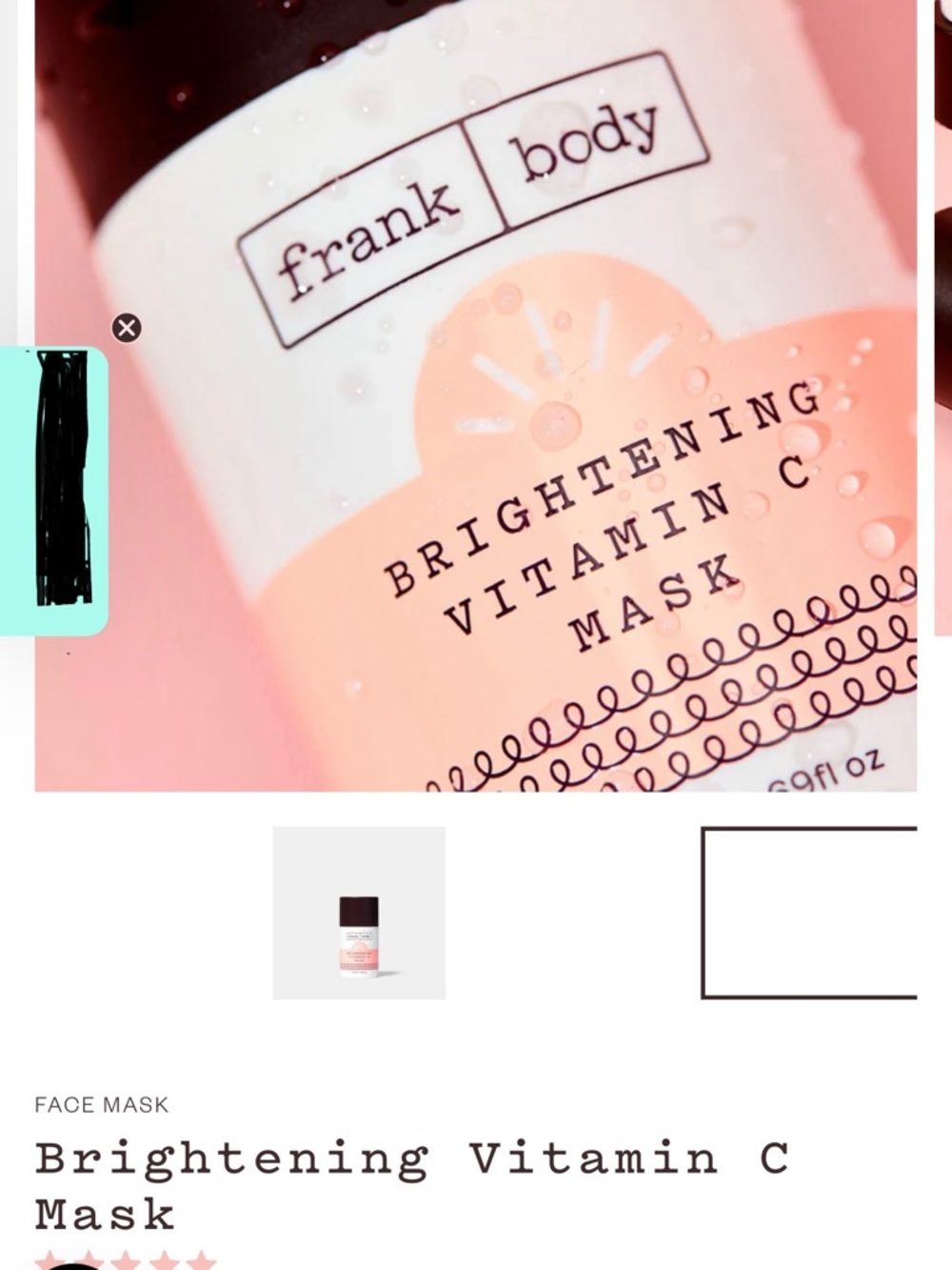Frank Body Brightening Vitamin C Mask 1.69 oz